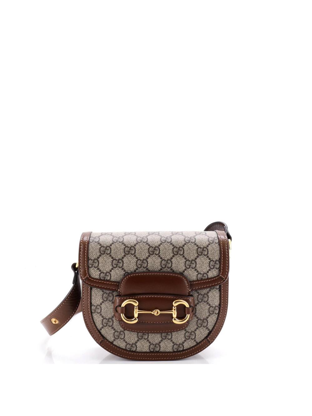 Gucci Horsebit Rounded Shoulder Bag Gg #324616G19B - Picture 1 of 6